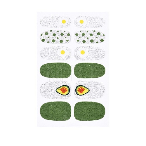 Avocados & Strawberries & Flowers Full Cover Nail Art Stickers MRMJ-T109-WSZ479-1