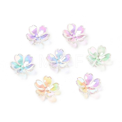 Transparent Acrylic Flower Bead Caps MACR-C009-13-1