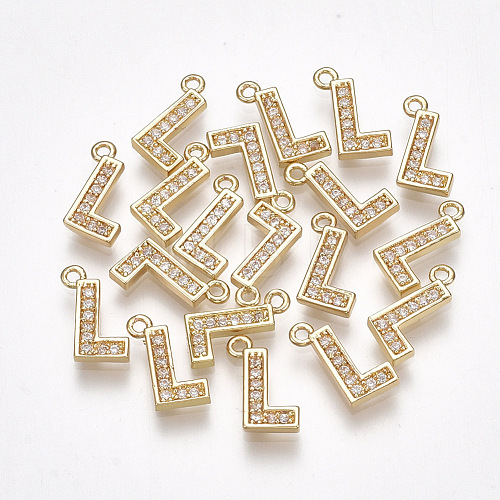 Brass Cubic Zirconia Charms KK-S348-330L-1