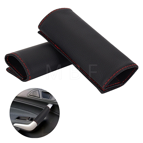 2Pcs PU Leather Car Door Handle Covers AJEW-WH0004-01B-1