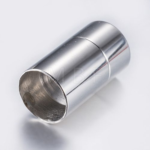 Tarnish Resistant 304 Stainless Steel Magnetic Clasps with Glue-in Ends STAS-F132-55P-10mm-1