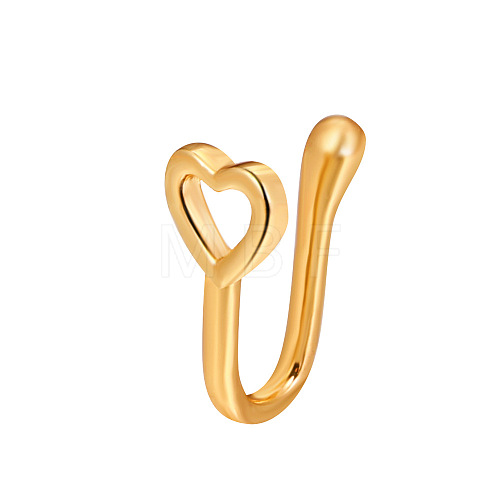 Heart Brass Clip-on Nose Septum Rings WG32032-18-1