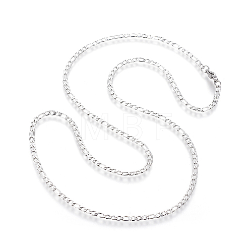 304 Stainless Steel Figaro Chain Necklaces NJEW-E143-09P-1