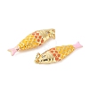 Brass Enamel Pendants KK-B148-14G-04-2