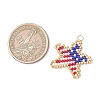 Glass Seed Beaded Pendants PALLOY-MZ01256-2