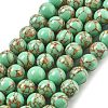 Synthetic Gold Line Turquoise Beads Strands G-A255-A03-01B-1