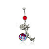 316L Surgical Stainless Steel Mermaid Starfish Dangle Belly Rings WG35D2C-08-2