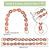 2Pcs 2 Colors Resin Curb Chain Bag Strap DIY-WR0001-51-3