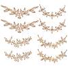 8Pcs 4 Styles Brass Pave Clear Cubic Zirconia Connector Charms ZIRC-BBC0001-51-1