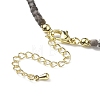 Natural Silver Sheen Obsidian Cube Beaded Necklace for Women NJEW-JN04111-02-5