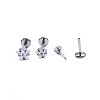 Titanium Steel Clear Cubic Zirconia Threadless Labret Stud WG18B1C-13-1