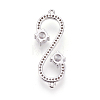 Brass Micro Pave Cubic Zirconia Links KK-O109-02P-2