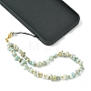Natural Flower Amazonite Chip & CCB Plastic Round Beaded Mobile Straps HJEW-FZ00005-4