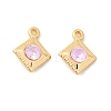 Brass Glass Charms KK-P340-08G-02-1