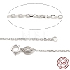 Anti-Tarnish Trendy Unisex Rhodium Plated 925 Sterling Silver Cable Chains Necklaces STER-M034-A-07-5