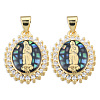 Brass Micro Pave Clear Cubic Zirconia Pendants KK-N227-92F-2