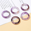 Natural Amethyst Plain Band Finger Rings RJEW-H230-13C-05-1