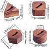 Fingerinspire 4 Pcs 4 Styles Black Walnut Ring Displays RDIS-FG0001-15-2