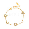 304 Stainless Steel Micro Pave Clear Cubic Zirconia Link Bracelets WG22476-03-1