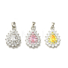 Rack Plating Brass Micro Pave Cubic Zirconia Pendant KK-H485-39P-1