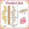 Brass Rhinestone Cloth Patches PATC-WH0031-003G-02-2