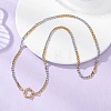 Two Tone 4MM 304 Stainless Steel Cuban Link Chain Necklaces with Spring Ring Clasps NJEW-JN05707-6