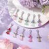 10Pcs 10 Colors Angle Glass Pendant Decorations HJEW-JM02334-03-2