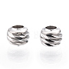 Rhodium Plated 925 Sterling Silver Beads STER-T004-78P-3mm-2