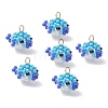 Glass Seed Beaded Puffer Pendants PALLOY-MZ01121-01-1