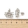 Brass Micro Pave Clear Cubic Zirconia Stud Earrings EJEW-A121-06P-3