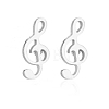 304 Stainless Steel Music Note Studs Earrings with 316 Stainless Steel Pins for Women MUSI-PW0001-23P-1
