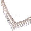 Alloy Crystal Rhinestone Teardrop Tassel Bib Necklaces for Women WG5EA35-01-3