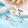 Mixed Natural Gemstone Rings RJEW-JR00584-01-5