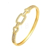 Brass Micro Pave Clear Cubic Zirconia Hollow Rectangle Hinged Bangles for Woman BJEW-M312-03D-G-1