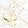 Brass Glass Triple Star Pendant Necklaces KK-CBAB173-03G-05-1