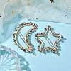 2Pcs Moon & Star Alloy with Natural Dalmatian Jasper Hollow Hair Barrettes PHAR-JH00105-03-2