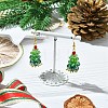 Christmas Theme Imitation Austrian Crystal & Electroplate Glass Dangle Earrings EJEW-TA00469-2