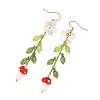 Acrylic & Handmade Lampwork & ABS Plastic Imitation Pearl  Dangle Earrings EJEW-JE07512-4