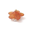Glass Seed Beaded Flower Pendants PALLOY-MZ01128-02-4