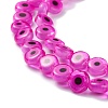 Handmade Evil Eye Lampwork Flat Round Bead Strands X-LAMP-L058-6mm-16-3