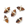 Natural  Mixed Gemstone Double Terminal Pointed Connector Charms G-P491-11G-2