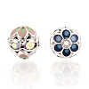 Round Brass Enamel Beads KK-Q080-01C-S-2