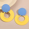 Baking Paint Alloy Round Stud Earrings for Women WG0412D-02-2