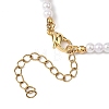 4MM White Round ABS Plastic Imitation Pearl Beaded & 304 Stainless Steel Paperclip Chain Necklaces NJEW-JN05676-4