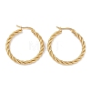 PVD Vacuum Plating 201 Stainless Steel Twist Hoop Earrings EJEW-I309-57B-G-1