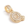 Brass Micro Pave Cubic Zirconia Pendants ZIRC-G165-13G-Q-2