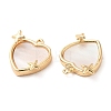 Natural Shell Heart Charms with Brass Findings KK-F855-14G-2