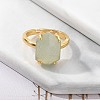 Hexagon Natural Green Aventurine Finger Rings RJEW-B113-02G-07-4