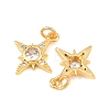 Brass Micro Pave Cubic Zirconia Charms KK-F927-09C-G-2