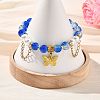 Alloy Butterfly Charm Bracelets BJEW-JB14139-3